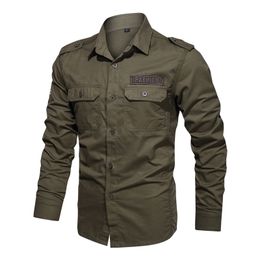 Men's Casual Shirts Men Military Shirt Casual High Quality Tactical Shirt Men's Spring Autumn Long Sleeve Camisa Masculina Plus Size 230227