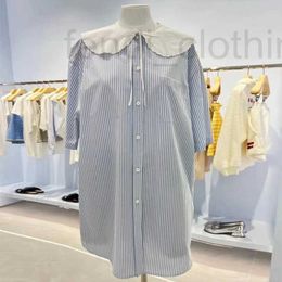 Women's Blouses & Shirts designer Striped shirt skirt cool and cute baby collar sweet age reducing loose skinny dress 2022 new summer AJPZ