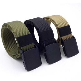 Belts Selfbuckled men's nylon belt Army tactical belt Men's military canvas belt Cummerbunds highquality shoulder belt Z0223