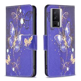 Patterns Cases For Xiaomi 13 12T POCO M4 X4 Redmi 12C K60 Note 12 A1 Plus 10C 10A Pro 4G 5G Wallet Leather Flower Capa Phone Case