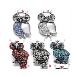 car dvr Clasps Hooks Noosa Snap Jewellery Crystal Owl 18Mm Metal Buttons Fit Sier Leather Bracelet Diy Charms Necklace Drop Delivery Finding Dh79A