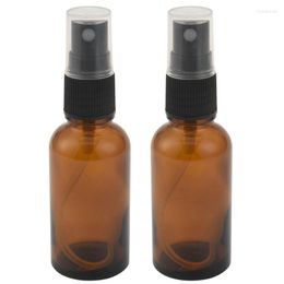 Storage Bottles AD-2X 30ML Amber Glass Spray Bottle With Black ATOMISER Sprays Refillable Container For Essential Oil / Use