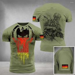 Men's T Shirts Army Men's T-Shirts German Veterans Soldiers Printed O-Neck Short Sleeves Casual Street Cool Clothing Large Size Tops