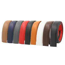 Belts 35cm Wide Belt Smooth Buckle Automatic Buckle Twolayer Cowhide Without Buckle Trousers Belt Men's Leather Belt Z0223