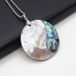 Chains Natural Abalone Shell Necklace Pendant Round Shape Exquisite Charms For Jewellery Making Diy Bracelet Earrings Party Wedding