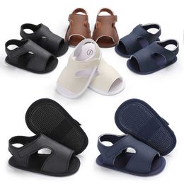 Sandals Baby Sandals Fashion Pu Leather Baby Shoes Nonslip Clogs for Baby Boys Z0225