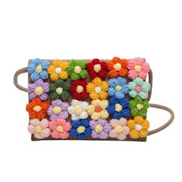 Evening Bags Fashion Cotton Linen Flowers Design Crossbody Weave Purses And Handbags Ladies Casual Clutch Envelope Bag For WomenEvening