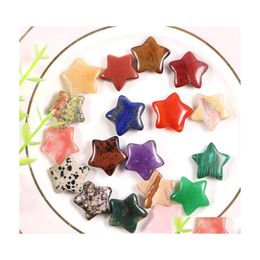 car dvr Stone 20Mm Star Decoration Craft Natural Healing Crystals Quartz Gemstone Ornaments For Christmas Home Drop Delivery Jewellery Dhox4