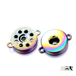 car dvr Pendant Necklaces Two Ears Snap Button Jewelry Dazzle Color Plating Connector Fit 18Mm Snaps Buttons Diy Necklace For Women Men Noos Dhlbe