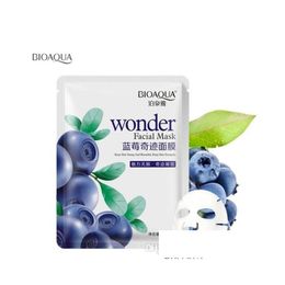 Other Skin Care Tools Bioaqua Mask Natural Blueberry Facial Hydrating Moisturising Face Oils Acne Beauty Drop Delivery Health Devices Dhpuv