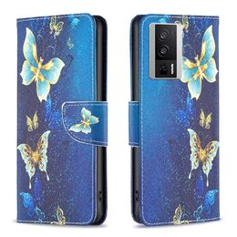 Patterns Cases For Xiaomi 13 12T POCO M4 Redmi 12C K60 Note 12 A1 Plus 10C 10A Pro 4G 5G Wallet Leather Flower Fundas Phone Case