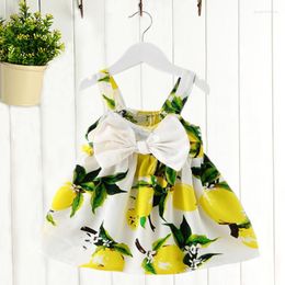 Girl Dresses Brand Kids Dress Summer Sleeve Sundress Lemon Pattern Baby Girls Fashion Children Clothes Christmas Gifts