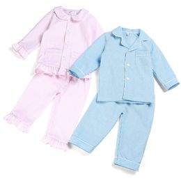 Pajamas Wholesale Family Matching Winter Toddler Navy Red Velvet Children PJS Pajamas Kids Clothes Baby Girls Boys Christmas Pyjamas 230227