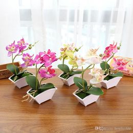 Artificial Butterfly Orchid Simulation Flower Set with Real Touch leaves Artificial Plants Overall Floral Wedding Decoration