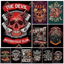 Retro Metal Motorcycle Art Sign - Garage Wall Decor (30x20cm)