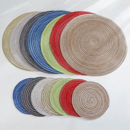 Table Mats Round Cotton Tablemat Thermal Insulation Western Food Mat Woven Household Goods Antiskid Anti Scald Bowl