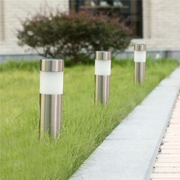 Lawn Lamps Stainless Steel Light Outdoor Garden Landscape Street Lights Villa Pathway Pillar LED White Backyard Decoration