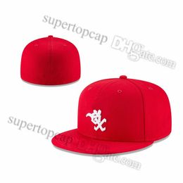 2023 Berretti da baseball da uomo completamente chiusi Estate Blu navy Lettera Bone Uomo Donna Colore rosso Tutte le 32 squadre Casual Sport Cappelli aderenti piatti "sox" "Chicago Mix Colors F27-044