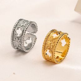 Luxusdesigner Ringe Liebesring 18k Gold plattiert 925 Silber Unisex Luxusbrief Ring Verstellbare Größe Schmuckringe für Frauen Männer Party Festival Geschenke nie verblassen