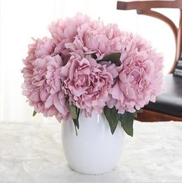 pink silk hydrangeas artificial flowers wedding flowers for bride hand silk blooming peony fake flowers white home decoration12