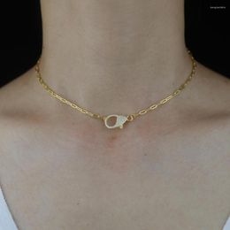 Chains Wholesale Punk Chunky Link Chain With Cz Paved Lobster Clasp Pure 925 Sterling Silver Choker Necklace