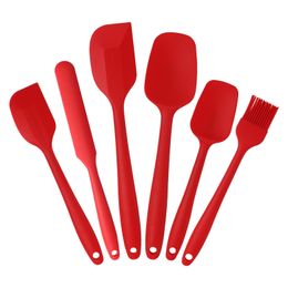  6 adet silikon spatula set ısıya dayanıklı olmayan sopa kauçuk mutfak kazıyıcı spatulalar pişirme ve karıştırma için