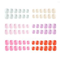 False Nails 12 Colors/Box Manicure DIY Press On Simple Pure Colour Short Square French