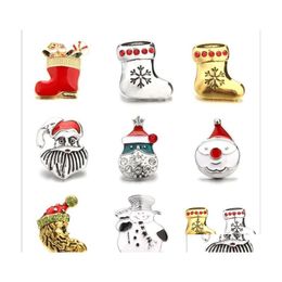 car dvr Clasps Hooks Noosa Christmas Hat Snap Rhinestone Buttons Fit Diy 18Mm Button Bracelet Necklace Jewellery Gift Drop Delivery Findings Dhpop