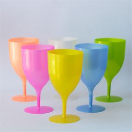 Tumblers Color Unpatterned Plastic Goblet Wine Glass Champagne Party Picnic 350ML Multi purpose 6PCS 230228