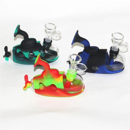 Submarine Silicone Oil Rigs Hookahs Bong Water Pipes mini bubbler bongs With 14mm Glass Bowl