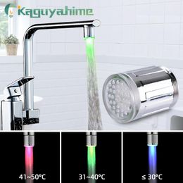 Kitchen Faucets Kaguyahime LED Water Faucet Colorful Shower Head Tap Accessories 3 Colors 7 Glow Nozzle For Bathroom Light