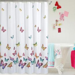 Curtain Modern European And American Style Printed Butterfly Polyester Shower Home El Waterproof Room