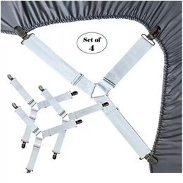 Adjustable Elastic Mattress Cover Corner Holder Clip Bed Sheet Fasteners Straps Grippers Suspender Cord Hook I0228