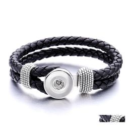 car dvr Charm Bracelets Colorf Ethnic Style Woven Rope Band Bracelet Fit 18Mm Snap Button Charms Bangle Jewellery For Women Men Drop Delivery Dhdcz