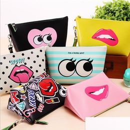 Cosmetic Bags Lip Shaped Bag 3D Print Wholesale Travel Makeup Cases With Zippers Pouch Purses Drop Delivery Health Beauty Dhqwk