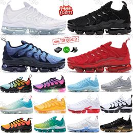 TN Plus Running Shoes Homens Mulheres Treinadores Triple Black Tennis Ball EUA Cherry Hyper Violet Olive Orange Gradients Outdoor Sneakers Eur 36-47