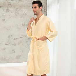 Men's Sleepwear 2023 Autumn Intimate Lingerie Waffle Bathrobe Men Soft Nightwear Kimono Gown Lovers Nightgown Home Clothes