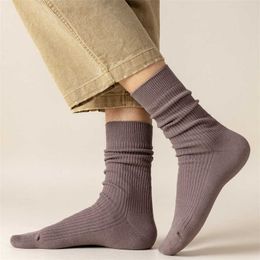 Men's Socks Man Socks New Autumn High Quality Casual Breathable Business Solid Colour Cotton Socks Absorb Sweat Long Male Socks Plain Comfort Z0227