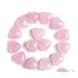 car dvr Stone 15X10Mm Natural Love Heart Ornaments Craft Chakra Reiki Healing Quartz Mineral Tumbled Gemstones Hand Home Decor Drop Delivery Dhize