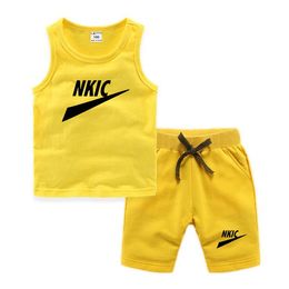 1-13 anni Set di vestiti per bambini con stampa di marca Set di vestiti estivi per neonati e ragazze 2 pezzi Set di abbigliamento per bambini unisex per bambini