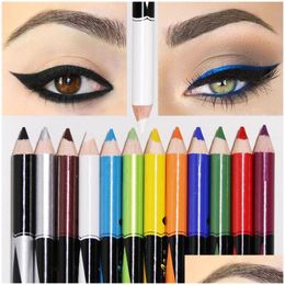 Eye Shadow/Liner Combination Colorf Eyeliner Pen Pearl Shadow Pencil Waterproof Matte Not Blooming Y Charming Lasting Eyeliners Cosm Dh8G7