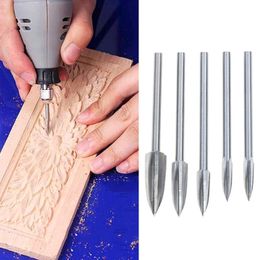 Professional Drill Bits 5 Pcs/set Wood Carving Engraving Bit Milling Cutter Root Tools Woodworking GHS99