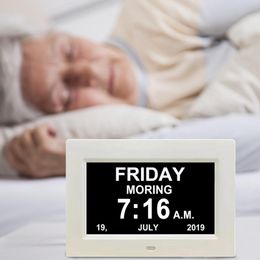 Desk Table Clocks 8 Languages Digital Calendar Day Clock 7 Inch Large Screen Display Time Date Month Year Dementia For Seniors Elderly G0B1 230228