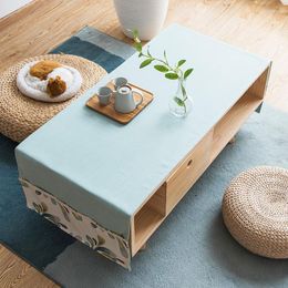 Table Cloth Fashion Home Japanese Style Cotton And Linen Rectangle Waterproof Simple Yellow Blue Green Tablecloth Flag Tea Cover