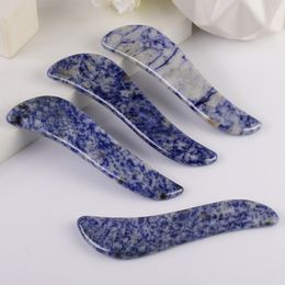 Natural Sodalite Jade Stone Gua Sha Skin Massager For Face Body Beauty Health SPA Health Product S Shape Guasha Scraper