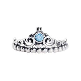 New Animation Series Blue Crown Ring European and American Finger Rings for Women Female