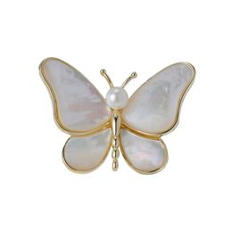 New Butterfly Brooches For Women Charm Pearl Gold Colour Brooch Pins Party Wedding Gifts Clothing Accessories Jewellery Gift