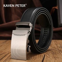 Belts Genuine Cow Leather Automatic Belt For Men Formal Automatic Belt Buckle Genuine Leather Mens With Litchi Pattern Strap Z0228