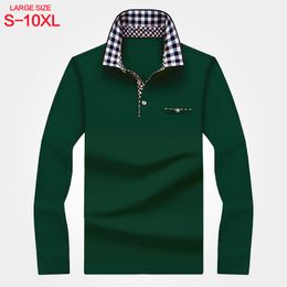 Men's Polos Men's Long Sleeve Polo Shirt Men's Business Casual Cotton Men's Top T-shirt Autumn Lapel Polo Shirt Large Size 7XL 8xl 9xl 10xl 230228