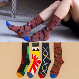 Men's Socks Fashion Hip Hop Mens Socks Cotton British Style In High Tube Happy Socks Men Autumn Gifts for Men 177 Z0227